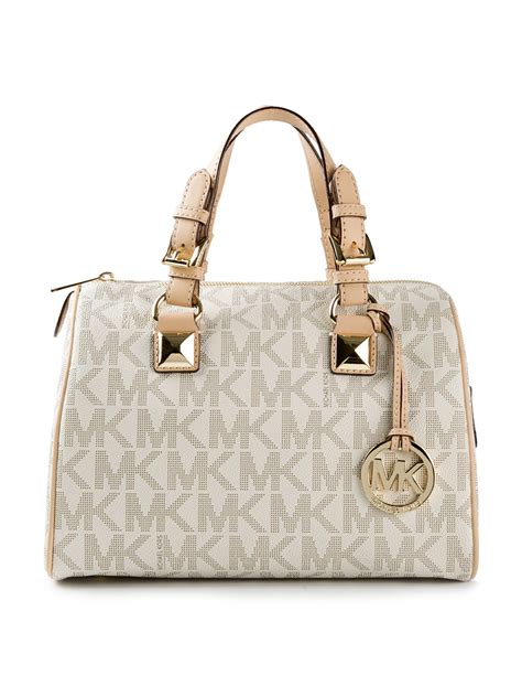 michael kors white and gold purse